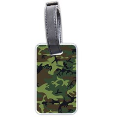 Camouflage Green Brown Black Luggage Tags (one Side)  by Nexatart