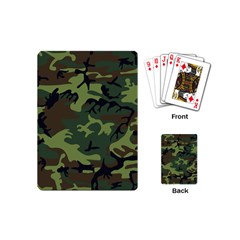 Camouflage Green Brown Black Playing Cards (mini)  by Nexatart