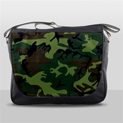 Camouflage Green Brown Black Messenger Bags by Nexatart