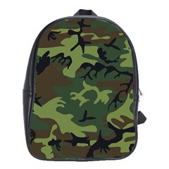 Camouflage Green Brown Black School Bags (xl)  by Nexatart