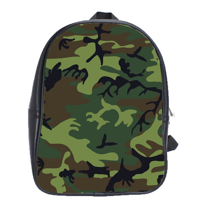 Camouflage Green Brown Black School Bags (XL) 