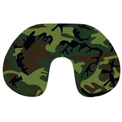 Camouflage Green Brown Black Travel Neck Pillows by Nexatart