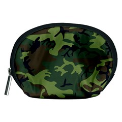 Camouflage Green Brown Black Accessory Pouches (medium)  by Nexatart