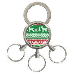 Christmas Jumper Pattern 3-ring Key Chains by Nexatart