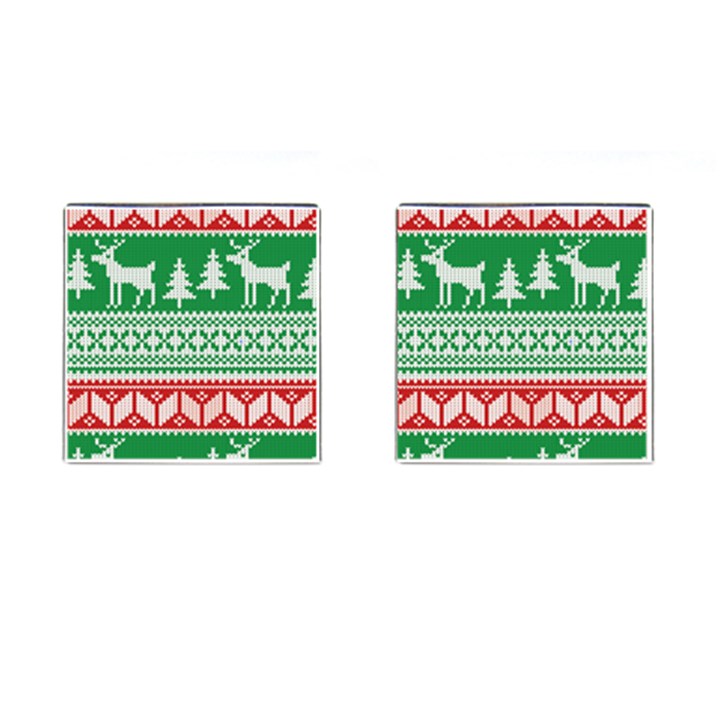 Christmas Jumper Pattern Cufflinks (Square)