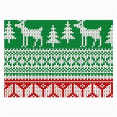 Christmas Jumper Pattern Large Glasses Cloth (2-side) by Nexatart