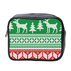 Christmas Jumper Pattern Mini Toiletries Bag 2-side by Nexatart