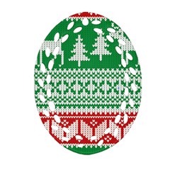 Christmas Jumper Pattern Ornament (oval Filigree) by Nexatart