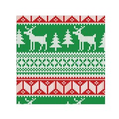 Christmas Jumper Pattern Small Satin Scarf (square) by Nexatart