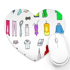 Clothing Boots Shoes Shorts Scarf Heart Mousepads by Nexatart