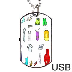 Clothing Boots Shoes Shorts Scarf Dog Tag Usb Flash (one Side) by Nexatart