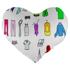 Clothing Boots Shoes Shorts Scarf Large 19  Premium Flano Heart Shape Cushions by Nexatart