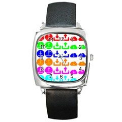 Download Upload Web Icon Internet Square Metal Watch by Nexatart