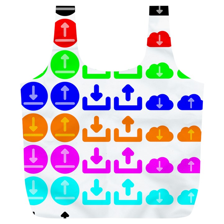 Download Upload Web Icon Internet Full Print Recycle Bags (L) 