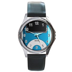 Digital Mp3 Musik Player Round Metal Watch by Nexatart