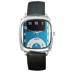 Digital Mp3 Musik Player Square Metal Watch by Nexatart