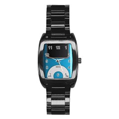 Digital Mp3 Musik Player Stainless Steel Barrel Watch by Nexatart