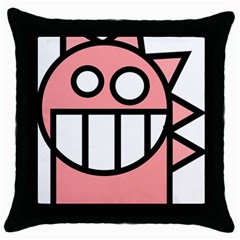 Dragon Head Pink Childish Cartoon Throw Pillow Case (black) by Nexatart