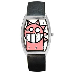 Dragon Head Pink Childish Cartoon Barrel Style Metal Watch by Nexatart