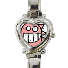 Dragon Head Pink Childish Cartoon Heart Italian Charm Watch by Nexatart