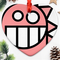 Dragon Head Pink Childish Cartoon Heart Ornament (two Sides) by Nexatart