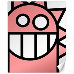 Dragon Head Pink Childish Cartoon Canvas 11  X 14   by Nexatart