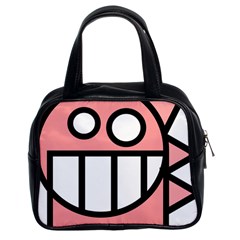 Dragon Head Pink Childish Cartoon Classic Handbags (2 Sides) by Nexatart