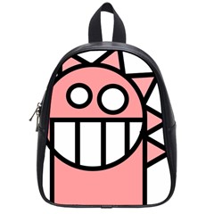 Dragon Head Pink Childish Cartoon School Bags (small)  by Nexatart