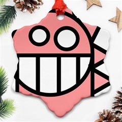 Dragon Head Pink Childish Cartoon Snowflake Ornament (two Sides) by Nexatart