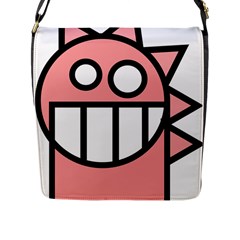 Dragon Head Pink Childish Cartoon Flap Messenger Bag (l)  by Nexatart