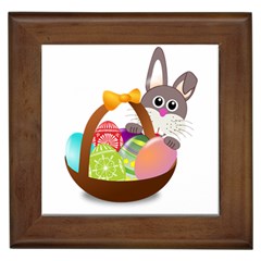 Easter Bunny Eggs Nest Basket Framed Tiles by Nexatart