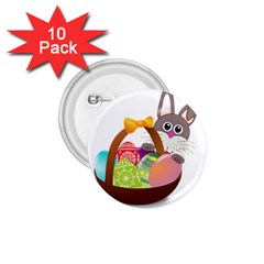 Easter Bunny Eggs Nest Basket 1 75  Buttons (10 Pack) by Nexatart