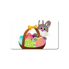 Easter Bunny Eggs Nest Basket Magnet (name Card) by Nexatart