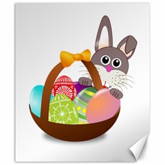 Easter Bunny Eggs Nest Basket Canvas 20  X 24   by Nexatart