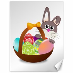 Easter Bunny Eggs Nest Basket Canvas 36  X 48   by Nexatart