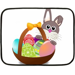 Easter Bunny Eggs Nest Basket Fleece Blanket (mini) by Nexatart