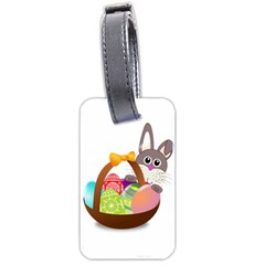 Easter Bunny Eggs Nest Basket Luggage Tags (two Sides) by Nexatart