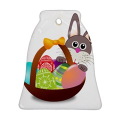 Easter Bunny Eggs Nest Basket Ornament (bell) by Nexatart