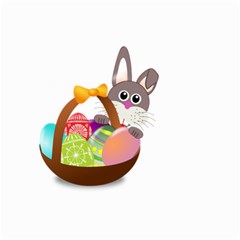 Easter Bunny Eggs Nest Basket Small Garden Flag (two Sides) by Nexatart