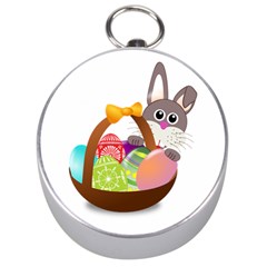 Easter Bunny Eggs Nest Basket Silver Compasses by Nexatart