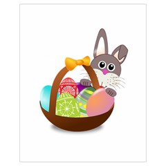 Easter Bunny Eggs Nest Basket Drawstring Bag (small) by Nexatart