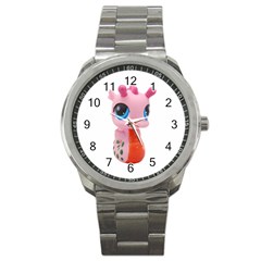 Dragon Toy Pink Plaything Creature Sport Metal Watch by Nexatart