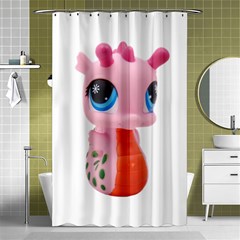 Dragon Toy Pink Plaything Creature Shower Curtain 48  X 72  (small)  by Nexatart