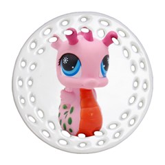 Dragon Toy Pink Plaything Creature Ornament (round Filigree) by Nexatart