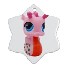 Dragon Toy Pink Plaything Creature Snowflake Ornament (two Sides) by Nexatart