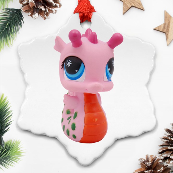 Dragon Toy Pink Plaything Creature Snowflake Ornament (Two Sides)