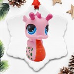 Dragon Toy Pink Plaything Creature Snowflake Ornament (Two Sides) Back