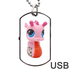 Dragon Toy Pink Plaything Creature Dog Tag Usb Flash (one Side) by Nexatart