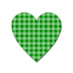 Gingham Background Fabric Texture Heart Magnet by Nexatart