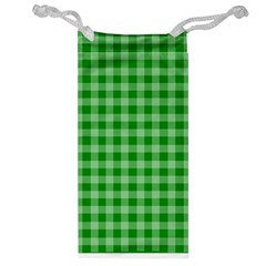 Gingham Background Fabric Texture Jewelry Bag by Nexatart